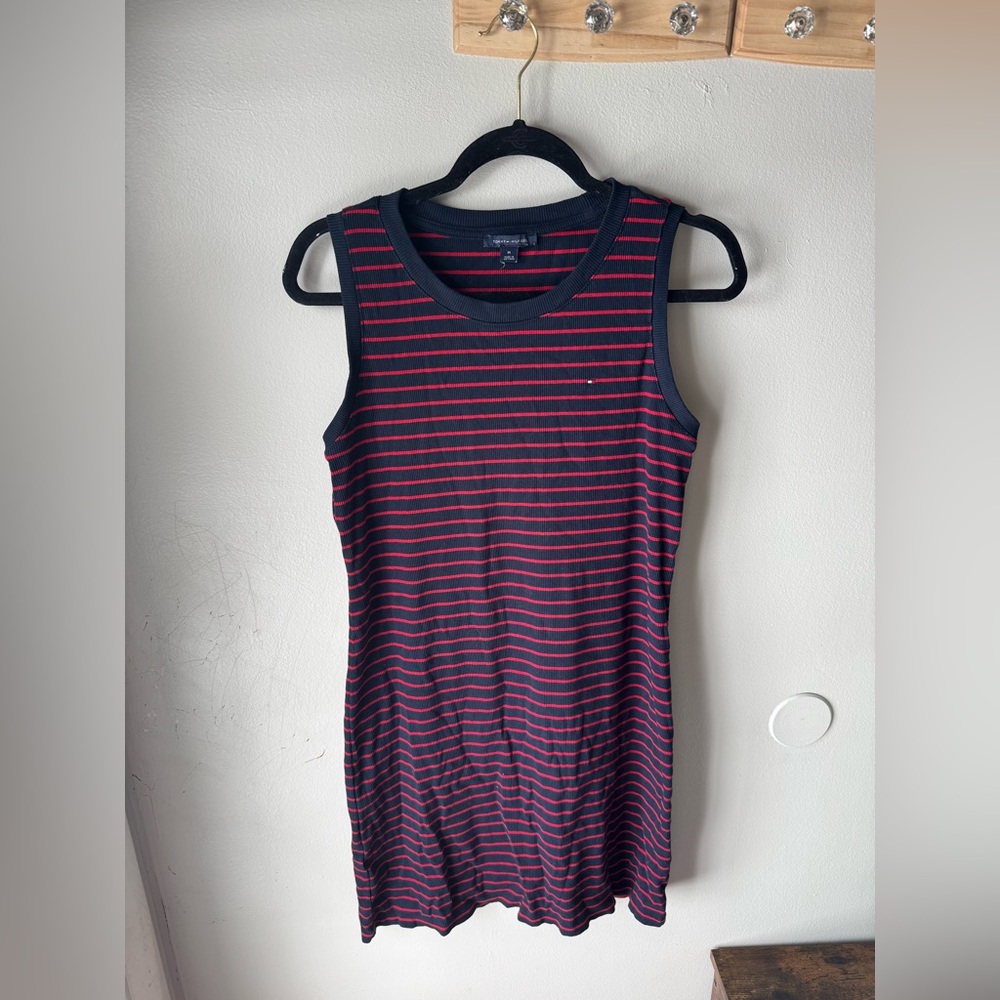 Tommy Hilfiger Striped Ribbed Sleeveless Tank Dress - Size Medium